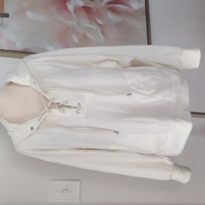 Gap White Lace Up Hoodie, Size Small